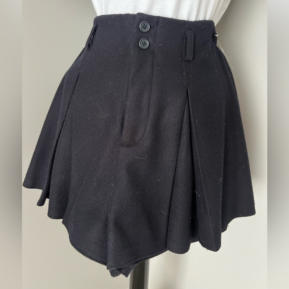 Cooperative Navy Pleated Wool Short
